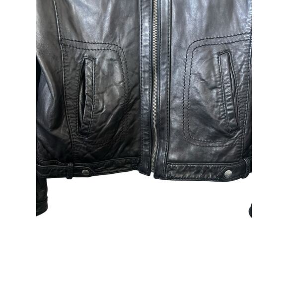MICHAEL KORS WOMENS GENUINE LEATHER BLACK MOTO BIKER JACKET COAT BLACK SIZE L - Picture 4 of 15